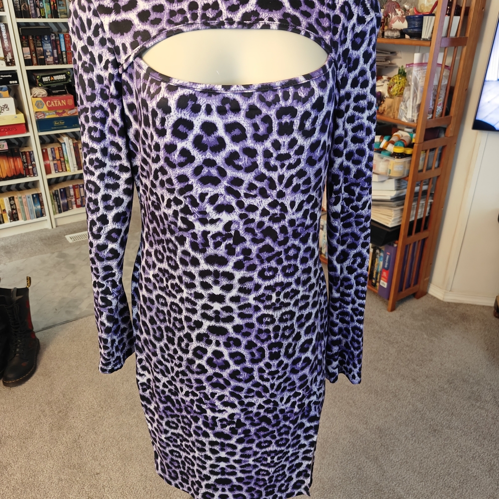 Purple Leopard Print Dress